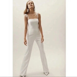 NWT BHLDN Theia Trinity White Bridal Jumpsuit Size 16